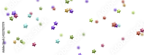 Celestial Splendor Unveiled: 3D Colorful Stars Rain Illustration Enchants