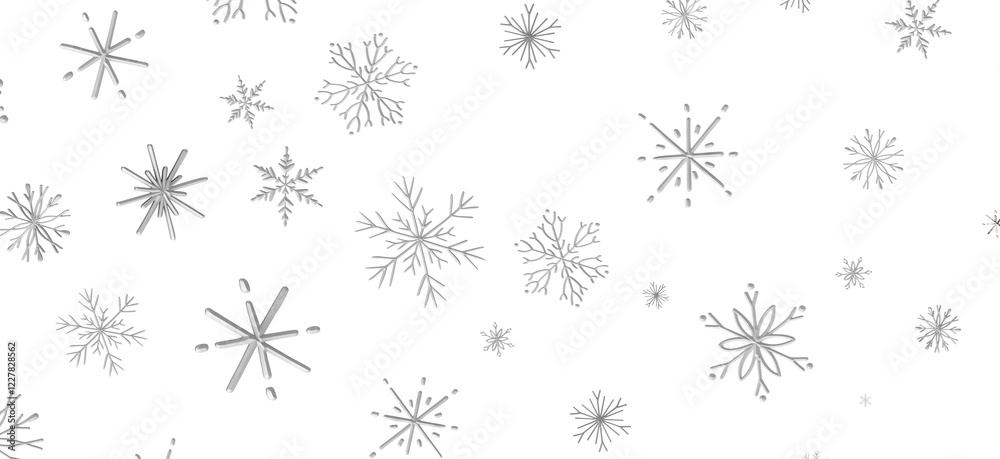 Winter Snow Symphony: Captivating 3D Illustration of Descending Snowflakes for Christmas Winter Snow Symphony: Captivating 3D Illustration of Descending Snowflakes for Christmas