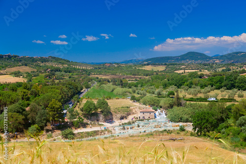 Panoramic view of Saturnia Therme in the province of Grosseto in Tuscany, Italy photo