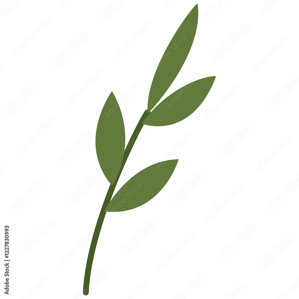 Fototapeta premium Hand drawn pretty green leaf illustration. Botanical clipart