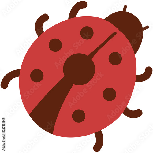 pretty ladybug hand drawn illustration