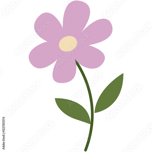 Hand drawn pretty garden flower illustration