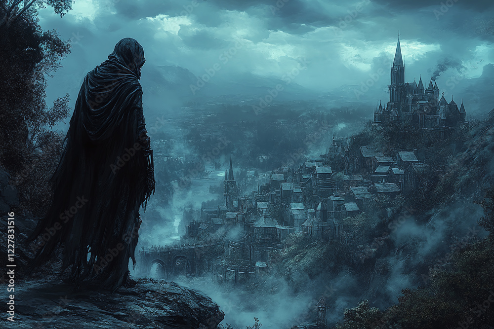 Eerie Skeleton Man in Formal Suit on Foggy Deserted Street with Spooky Atmosphere and Surreal Gothic Vibes for Halloween or Horror Concepts Eerie Skeleton Man in Formal Suit on Foggy Deserted Street with Spooky Atmosphere and Surreal Gothic Vibes for Halloween or Horror Concepts