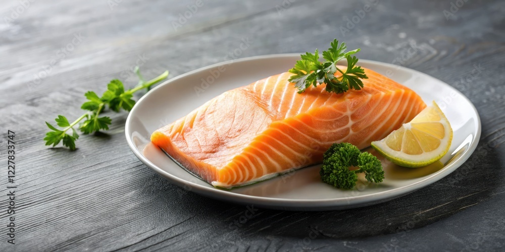 Salmon dripping from a plate onto the tablecloth, fine china, food on table, luxury meal, fancy setting, crystal glassware Salmon dripping from a plate onto the tablecloth, fine china, food on table, luxury meal, fancy setting, crystal glassware