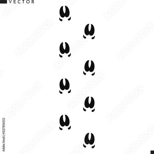 Wild boar footprint vector illustration
