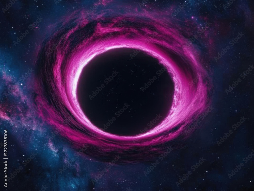 Cosmic Vortex with Pink Halo in Deep Space Background Cosmic Vortex with Pink Halo in Deep Space Background