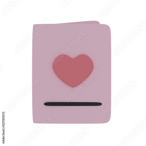3d Render Romantic love diary