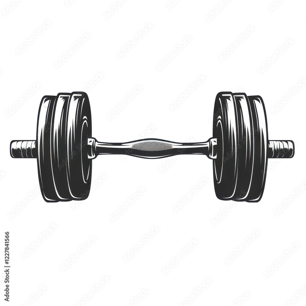 Naklejka premium Weightlifting Barbell Gym Fitness Strength Training Workout Exercise Muscle Powerlifting Bodybuilding Sport
