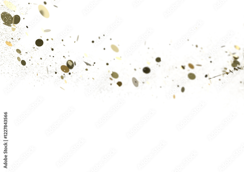 Fototapeta premium Multicolor confetti abstract background with a lot of falling pieces, isolated on a white background. Festive decorative tinsel element for design