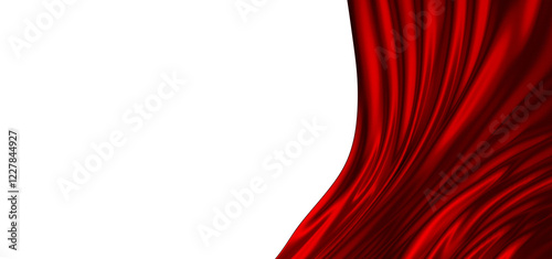 Flowing red cloth background, 3d rendering.