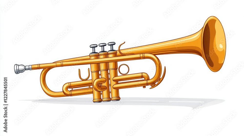 A Shiny Gold Trumpet Musical Instrument A Shiny Gold Trumpet Musical Instrument
