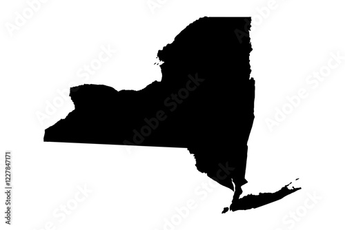 New York state map silhouette vector illustration