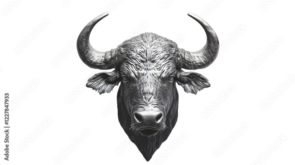 Naklejka premium buffalo head png