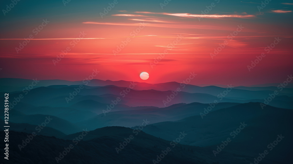 Obraz premium Sunset over the Mountains