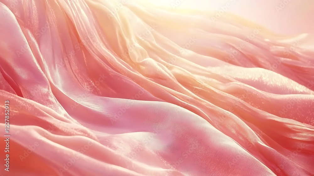 Soft Peach Silk Draped Fabric Texture Background Soft Peach Silk Draped Fabric Texture Background
