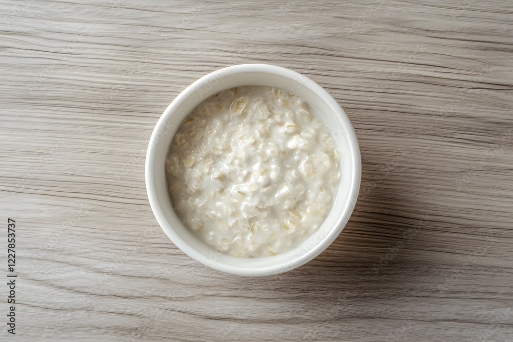 Plain oatmeal on wooden background. Plain oatmeal on wooden background.