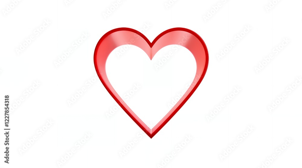 3d Red heart outline with slightly brighter edges 3d Red heart outline with slightly brighter edges