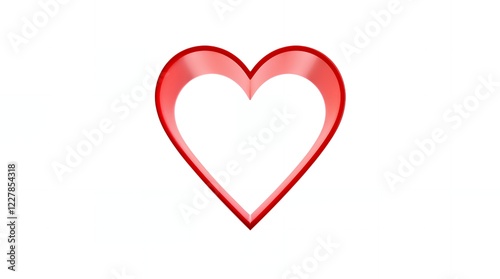 3d Red heart outline with slightly brighter edges photo