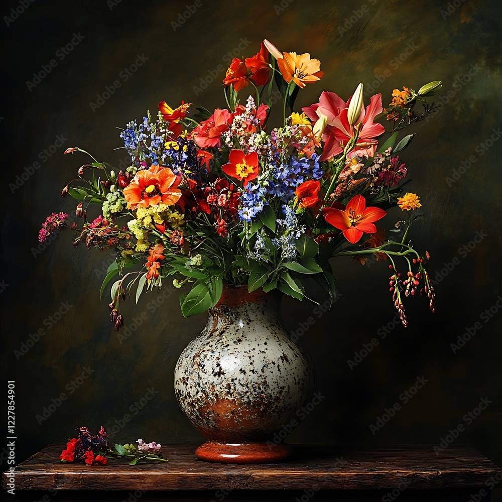 Minimalist living area featuring unique decor and bold accent colors