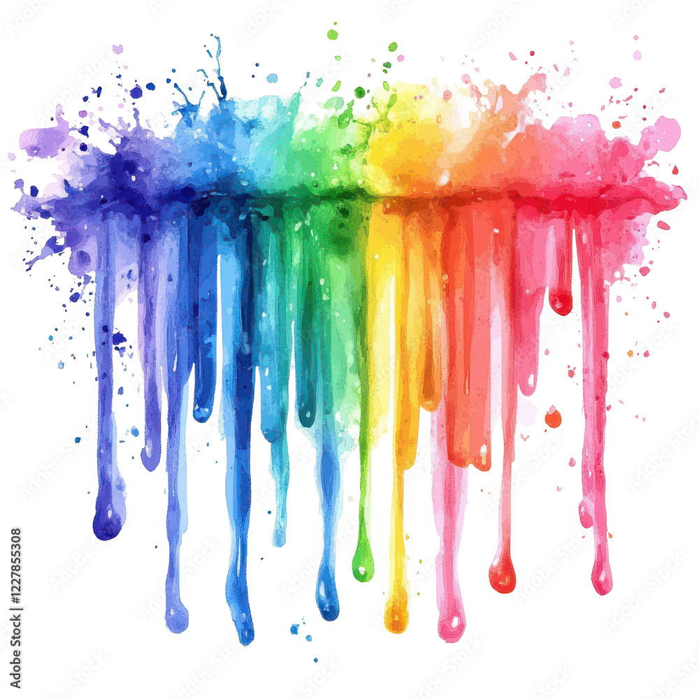 Rainbow paint drips vibrant colors splash art, Rainbow paint drips vibrant colors splash art,