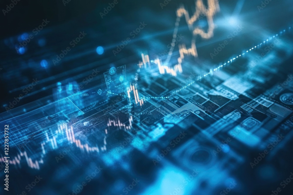Obraz premium Abstract Digital Finance Data Visualization