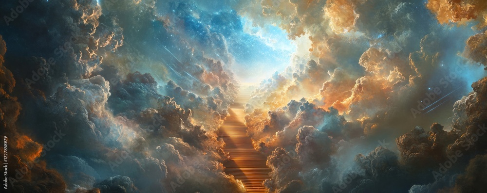 Obraz premium Stairway to Heaven: A Celestial Ascent