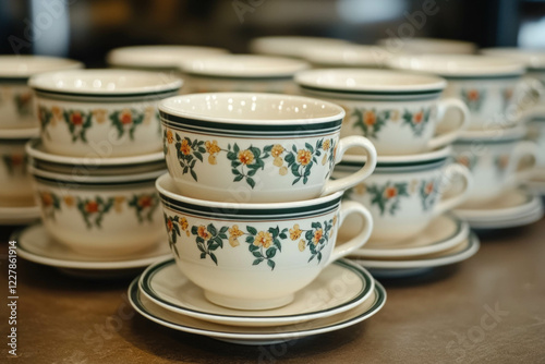 Vintage Stacked Tea Cups