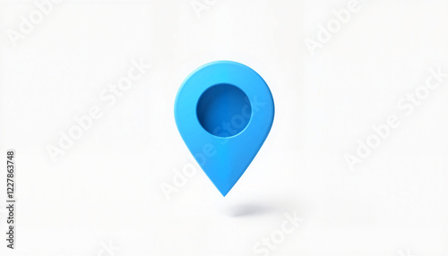 Free Download Blue location pin icon on white background, minimalist design concept - GFXLoad