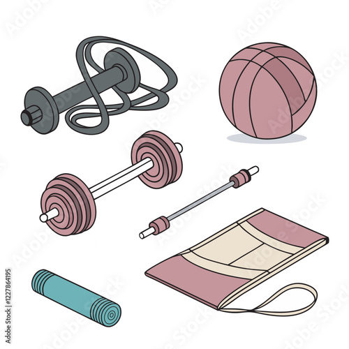 Simple Set of Fitness and Workout-Related Vector
