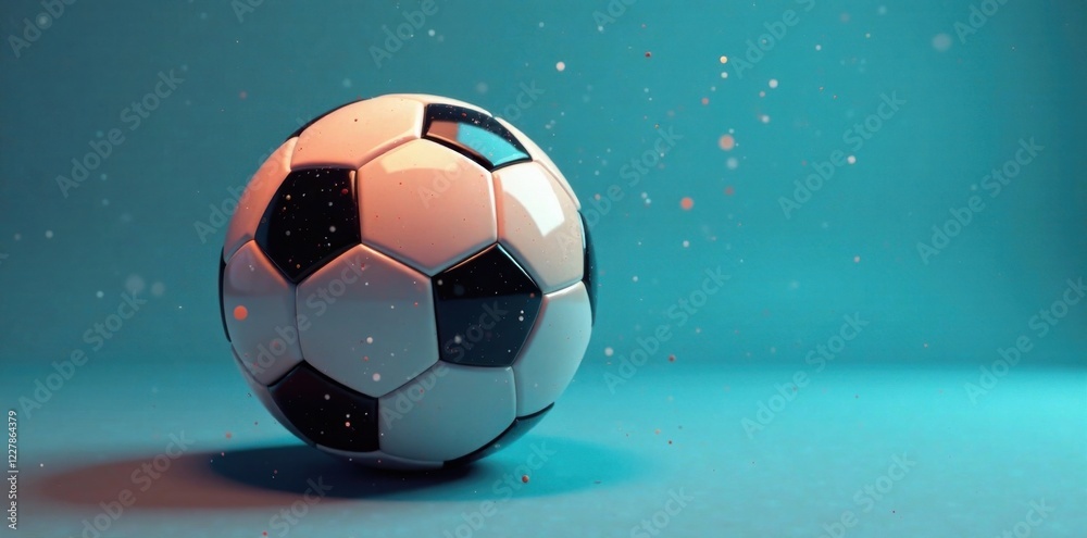 Naklejka premium Minimal soccer ball with simple lines and shapes, football, sport