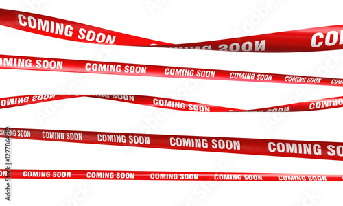 Canvastavla Red ribbons with coming soon text
