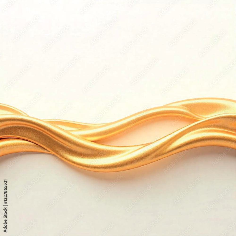 Fototapeta premium Luxury Golden Wave Design with Metallic Shine – Transparent Background, High-Resolution, Premium Pattern