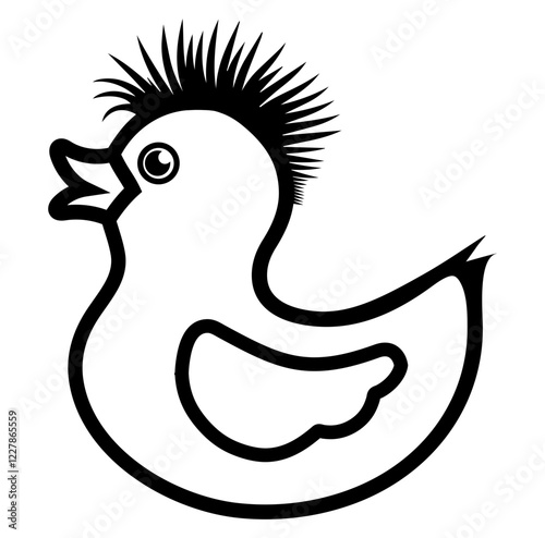 Punk Duck Svg, Bath Duck Svg, Rubber Duck Svg, Nursery Svg, Animal Svg, Cute Duck Vector File