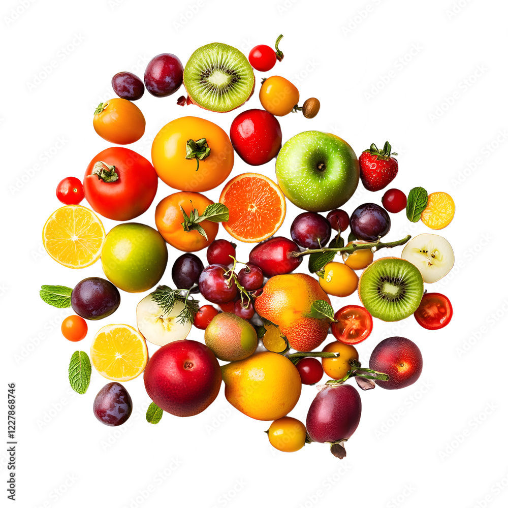 Fruit mix bowl healthy fresh isolated on transparent background Fruit mix bowl healthy fresh isolated on transparent background