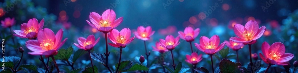 Iridescent, glowing flowers in a futuristic garden , floral, neon Iridescent, glowing flowers in a futuristic garden , floral, neon