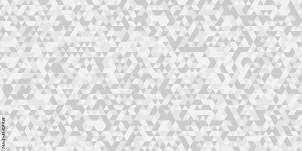 Abstract seamless gradient white and gray triangle random cube web isometric design. diamond creative wall low polygon technology light art white fabric mosaic vector background Abstract seamless gradient white and gray triangle random cube web isometric design. diamond creative wall low polygon technology light art white fabric mosaic vector background
