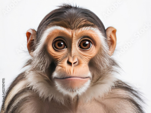 white tailed macaque (monkey) sitting on tree