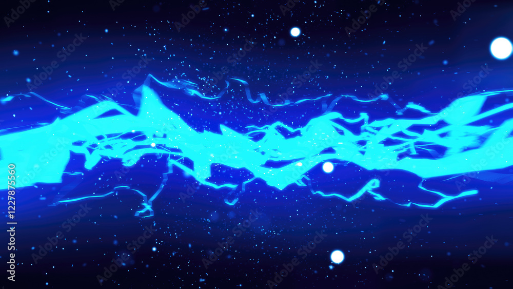 Intense blue electric lightning energy beam in dark space, symbolizing powerful energy, futuristic technology, and movement background Intense blue electric lightning energy beam in dark space, symbolizing powerful energy, futuristic technology, and movement background