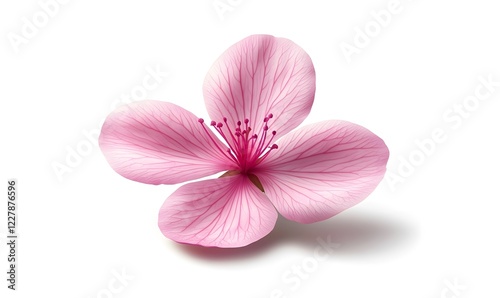 Pink flower blossom studio shot, isolated, white background, floral design