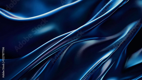 Wallpaper Mural Smooth dark blue fabric creates a luxurious and elegant ambiance in close-up view Torontodigital.ca