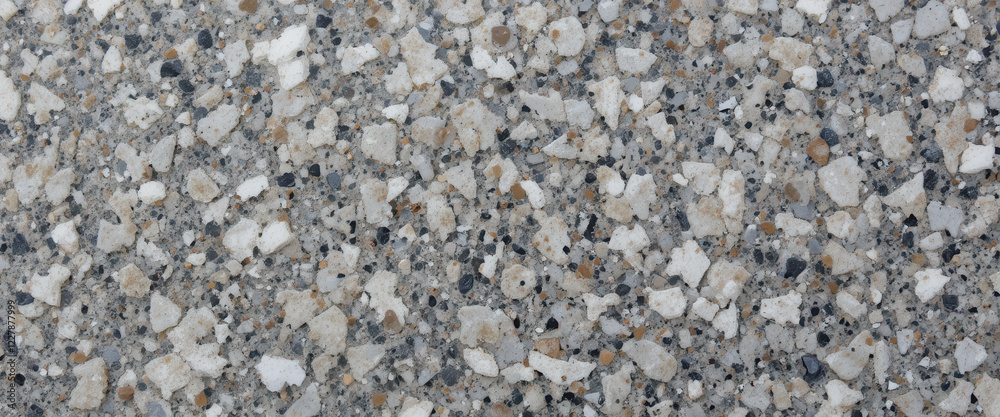 Close-up of a textured concrete surface with aggregate stones. Close-up of a textured concrete surface with aggregate stones.
