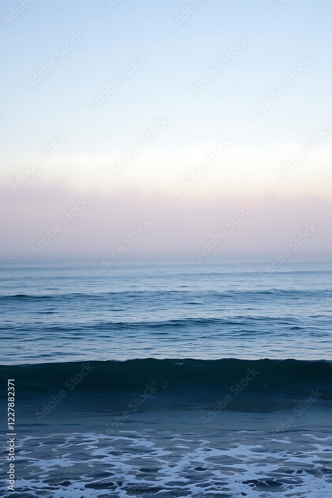 Gentle ocean waves at dusk, embodying peace and the rhythmic beauty of the sea Gentle ocean waves at dusk, embodying peace and the rhythmic beauty of the sea
