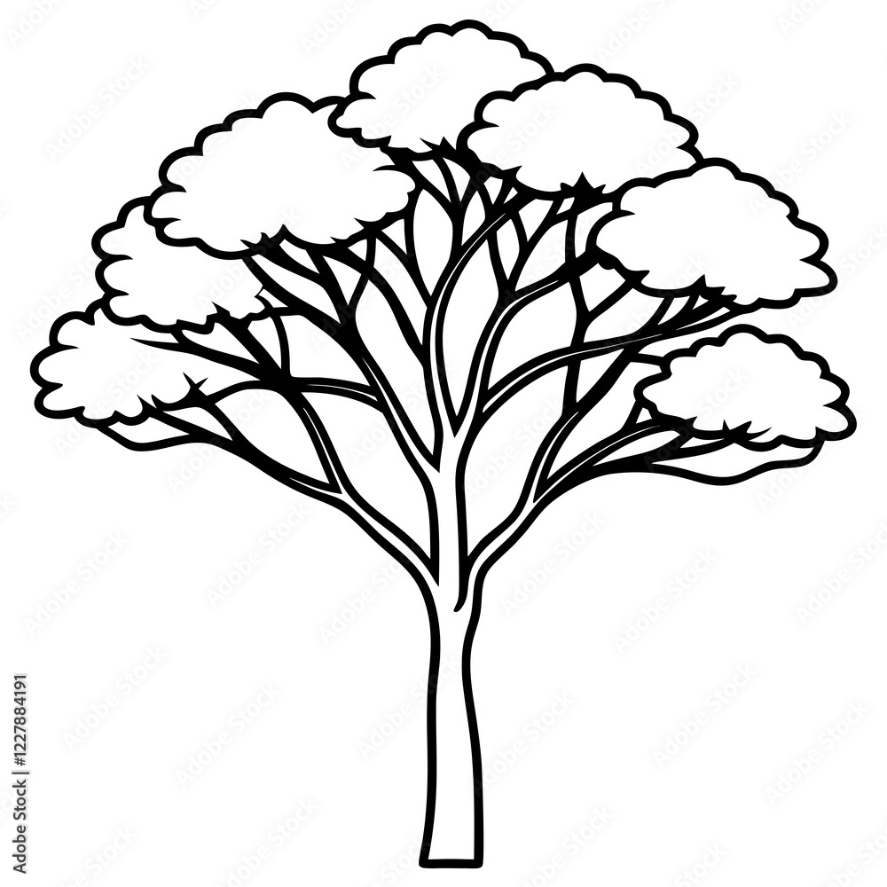 Obraz premium jacaranda line art vector illustration 