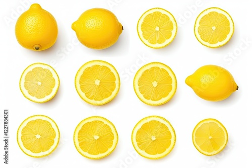 Wallpaper Mural Lemon slices on white background Torontodigital.ca