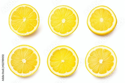 Lemon slices on white background