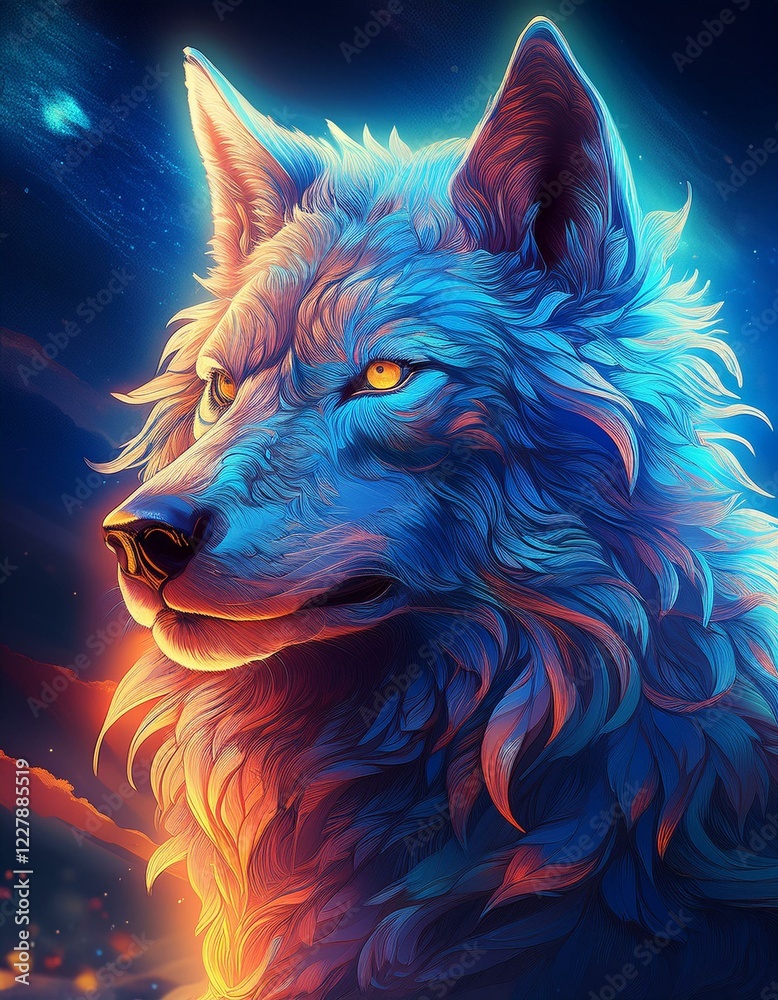 Fototapeta premium Mystischer Wolf