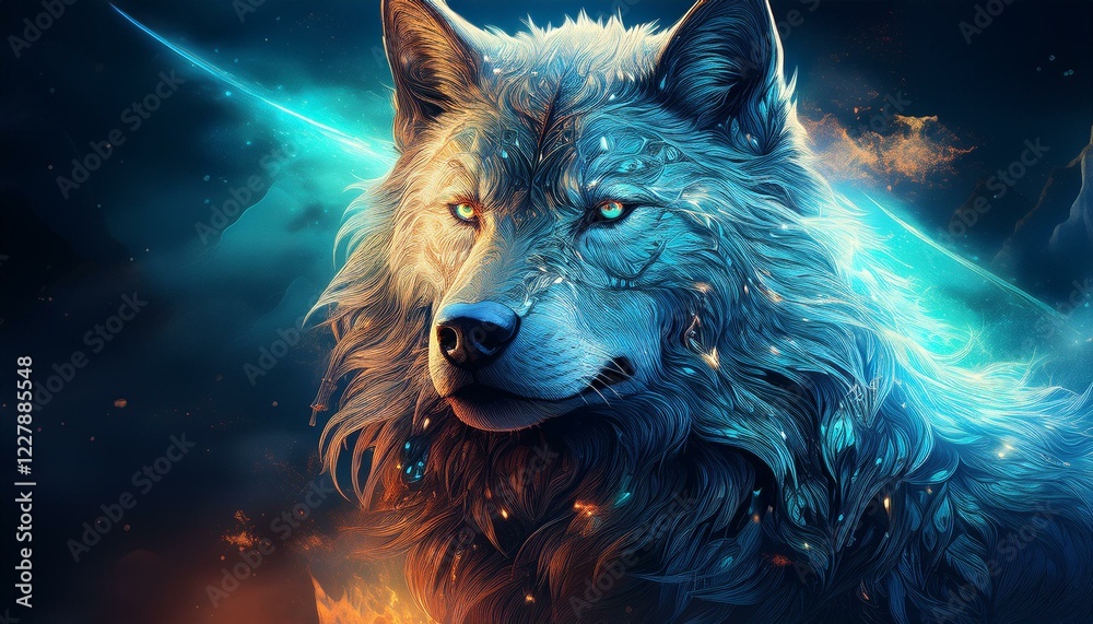Fototapeta premium Mystischer Wolf