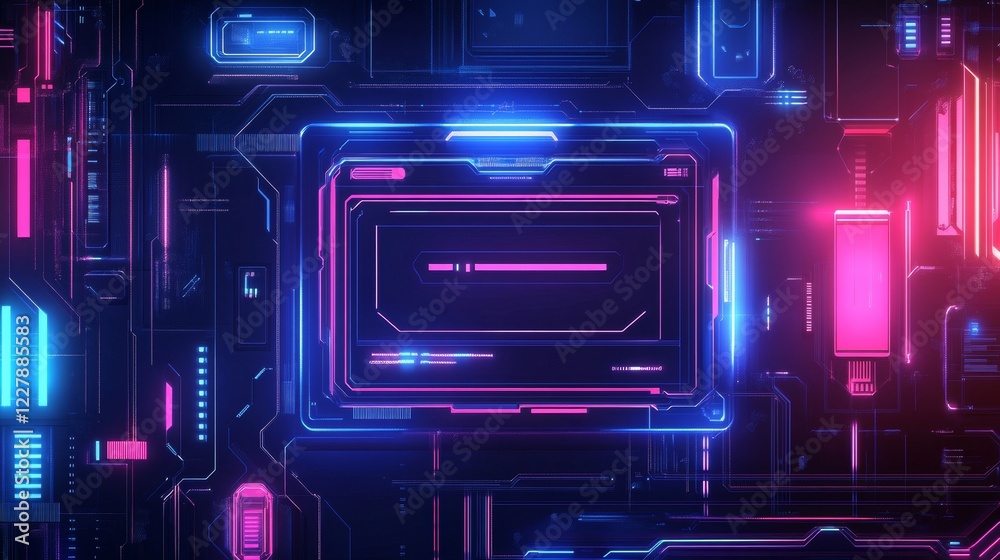 Hud frames set for computer game ui isolated on black background. Vector realistic illustration of neon blue borders, futuristic scifi interface design elements, gaming menu box, abstract circuit chip Hud frames set for computer game ui isolated on black background. Vector realistic illustration of neon blue borders, futuristic scifi interface design elements, gaming menu box, abstract circuit chip