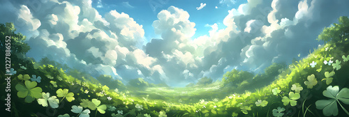 Wallpaper Mural St. Patrick's Day Anime Manga Illustration: Cute Festive Character Torontodigital.ca