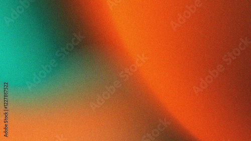 Black brown red burnt orange amber yellow , teal,  gold white abstract background. Color gradient ombre blend blur flow fluid. Noise grain mesh .Metallic orange background with textured gradient